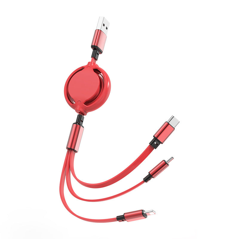 Pulley Retractable 3-in-1 USB Cable