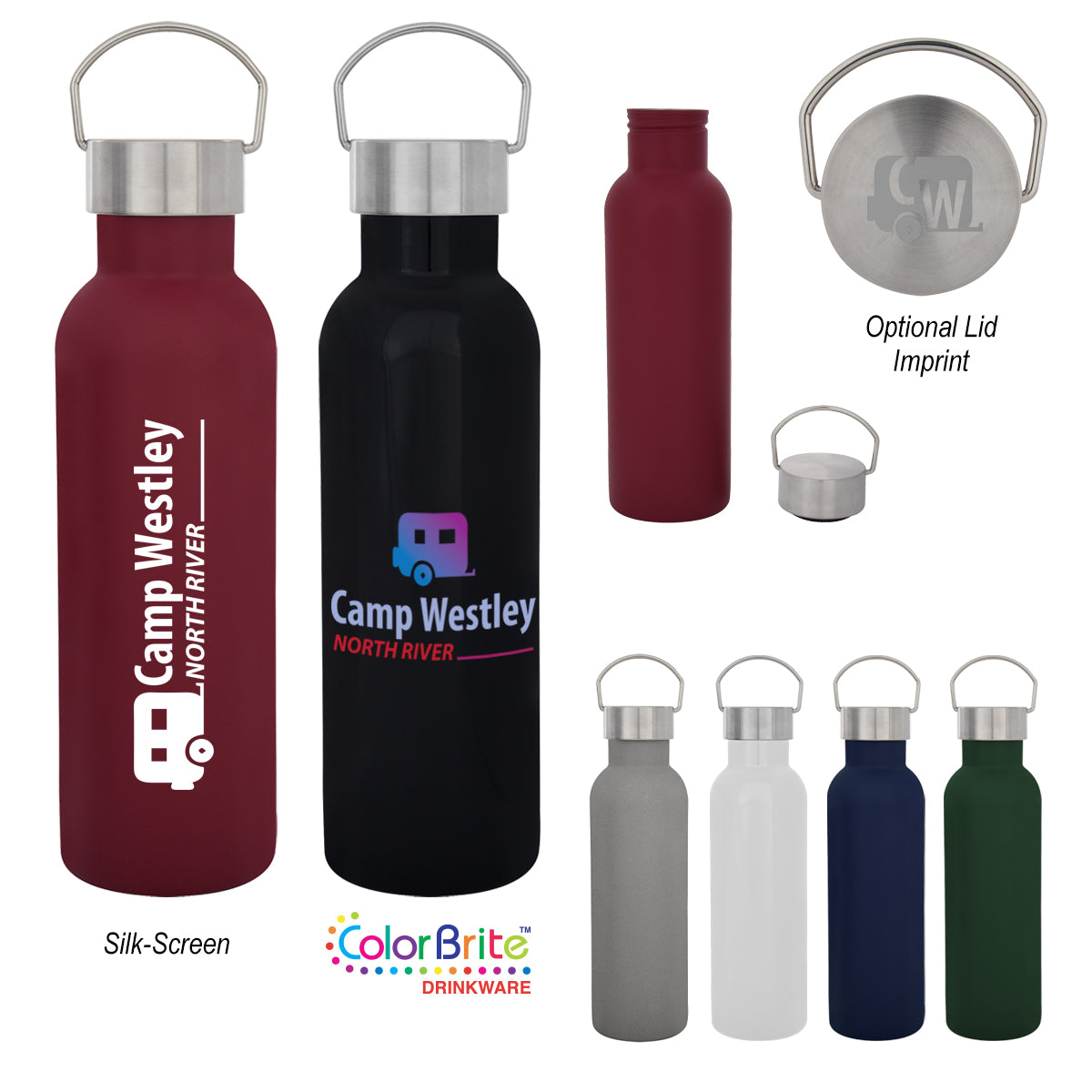 28 oz. Stainless Steel Bottle with Loop Handle