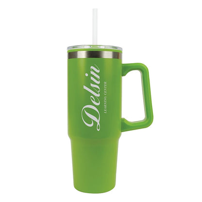 30 oz. Stainless Steel Plastic Lined Tumbler with Handle