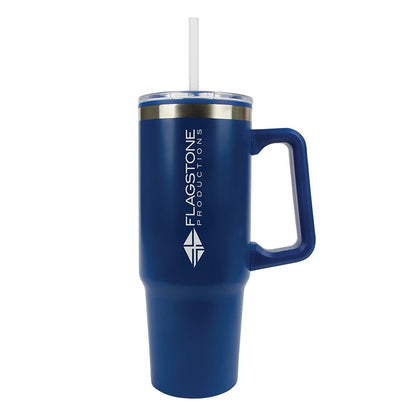 30 oz. Stainless Steel Plastic Lined Tumbler with Handle