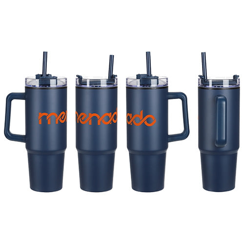 30 oz. Stainless Steel Plastic Lined Tumbler with Handle