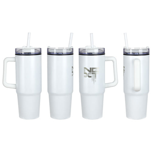 30 oz. Stainless Steel Plastic Lined Tumbler with Handle