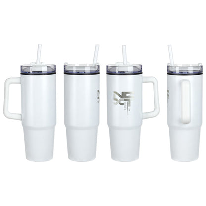 30 oz. Stainless Steel Plastic Lined Tumbler with Handle